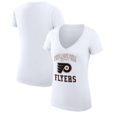 NHL Philadelphia Flyers G-III 4Her by Carl Banks Women's Super-Slim Fit Lightweight Team Logo Graphic V-Neck T-Shirt - White