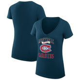 NHL Montreal Canadiens G-III 4Her by Carl Banks Women's Super-Slim Fit Lightweight Team Logo Graphic V-Neck T-Shirt - Navy
