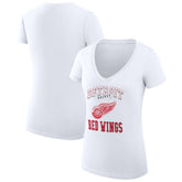 NHL Detroit Red Wings G-III 4Her by Carl Banks Women's Super-Slim Fit Lightweight Team Logo Graphic V-Neck T-Shirt - White