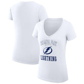 NHL Tampa Bay Lightning G-III 4Her by Carl Banks Women's Super-Slim Fit Lightweight Team Logo Graphic V-Neck T-Shirt - White