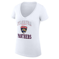 NHL Florida Panthers G-III 4Her by Carl Banks Women's Super-Slim Fit Lightweight Team Logo Graphic V-Neck T-Shirt - White