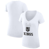 NHL Los Angeles Kings G-III 4Her by Carl Banks Women's Super-Slim Fit Lightweight Team Logo Graphic V-Neck T-Shirt - White