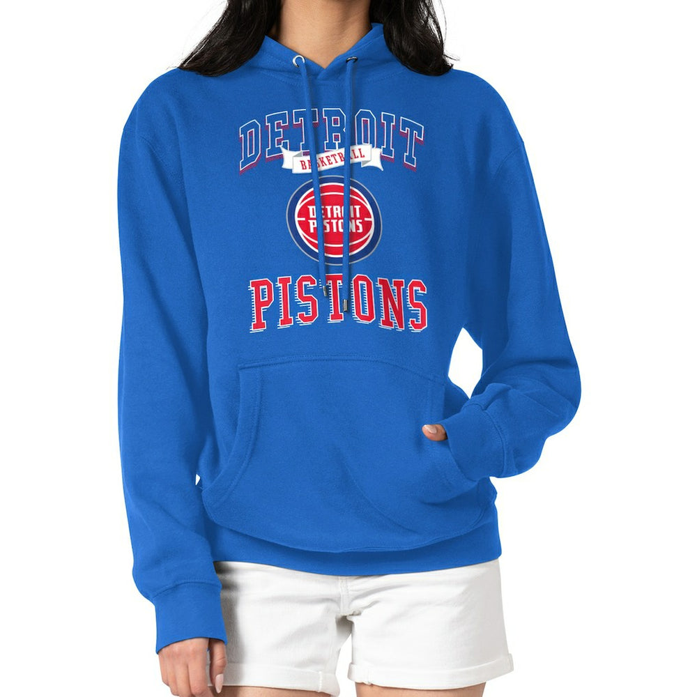 Detroit Pistons G-III 4Her by Carl Banks Women's Graphic Fleece Pullover Hoodie Blue