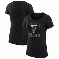 Milwaukee Bucks G-III 4Her by Carl Banks Women's Super-Slim Fit Lightweight Team Logo T-Shirt Black