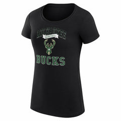 Milwaukee Bucks G-III 4Her by Carl Banks Women's Super-Slim Fit Lightweight Team Logo T-Shirt Black