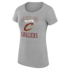 Cleveland Cavaliers G-III 4Her by Carl Banks Women's Super-Slim Fit Lightweight Team Logo T-Shirt Heather Gray