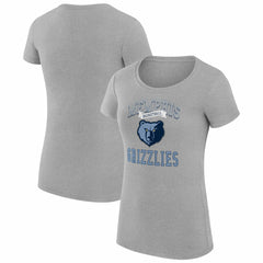 Memphis Grizzlies G-III 4Her by Carl Banks Women's Super-Slim Fit Lightweight Team Logo T-Shirt Heather Gray