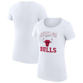 Chicago Bulls G-III 4Her by Carl Banks Women's Super-Slim Fit Lightweight Team Logo T-Shirt White