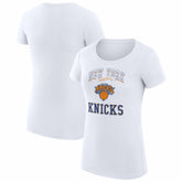 New York Knicks G-III 4Her by Carl Banks Women's Super-Slim Fit Lightweight Team Logo T-Shirt White