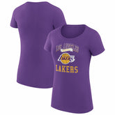 Los Angeles Lakers G-III 4Her by Carl Banks Women's Super-Slim Fit Lightweight Team Logo T-Shirt Purple