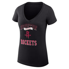 Houston Rockets G-III 4Her by Carl Banks Women's Super-Slim Fit Lightweight Team Logo V-Neck T-Shirt Black