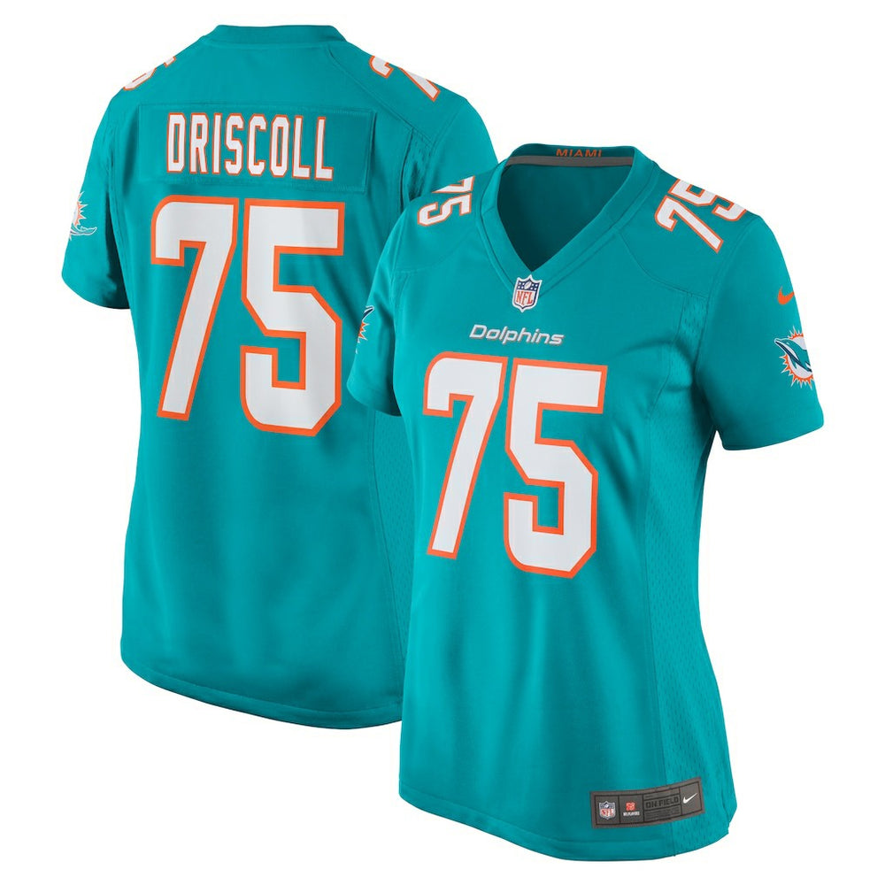 NFL Jack Driscoll Miami Dolphins Women's Team Game Jersey - Aqua