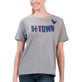 Houston Texans G-III 4Her by Carl Banks Women's Super-Slim Fit Lightweight H-Town T-Shirt Heather Gray