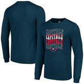 NHL Washington Capitals Starter Four Team Name Logo Long Sleeve Graphic T-Shirt - Navy