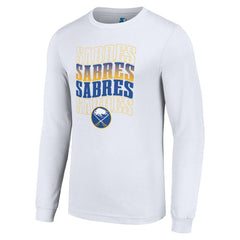 NHL Buffalo Sabres Starter Four Team Name Logo Long Sleeve Graphic T-Shirt - White