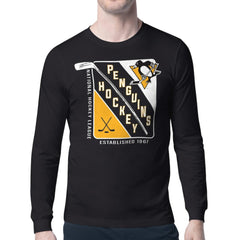 NHL Pittsburgh Penguins Starter Shield Long Sleeve Graphic T-Shirt - Black