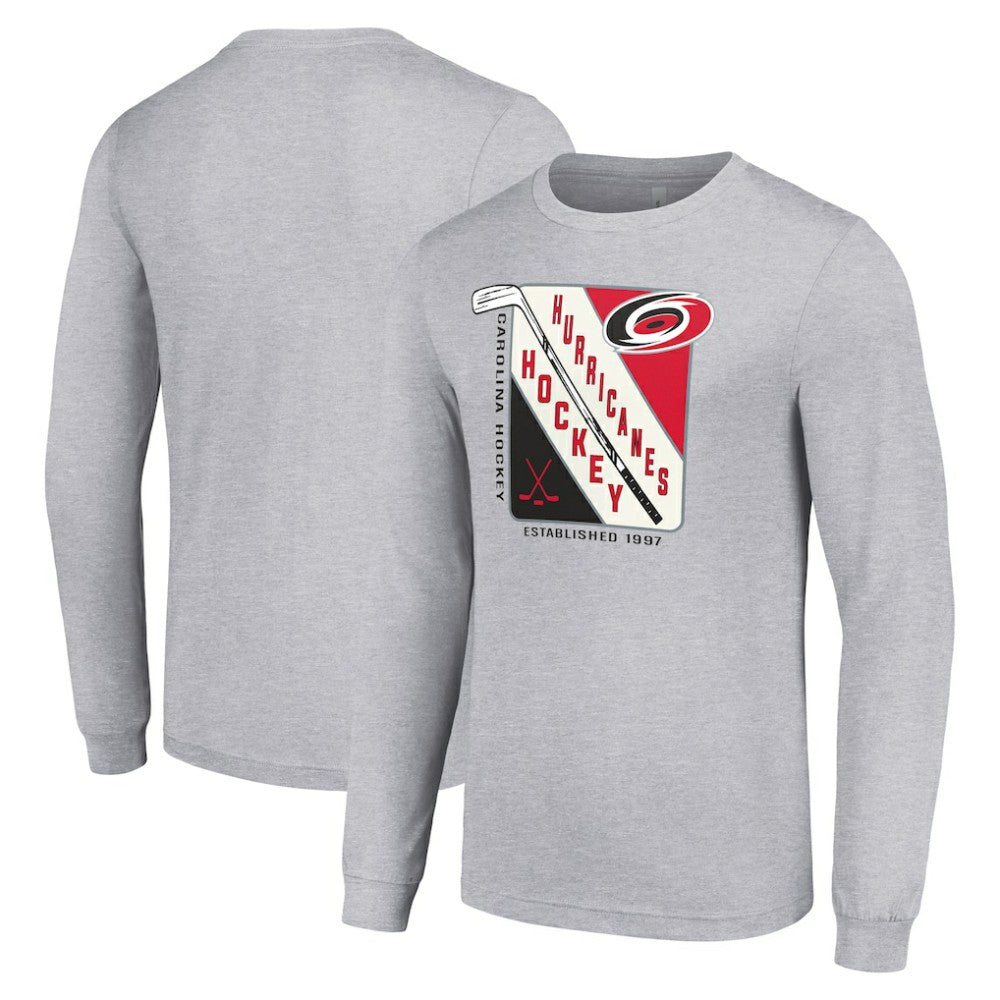 NHL Carolina Hurricanes Starter Shield Long Sleeve Graphic T-Shirt - Heather Gray