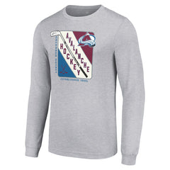 NHL Colorado Avalanche Starter Shield Long Sleeve Graphic T-Shirt - Heather Gray