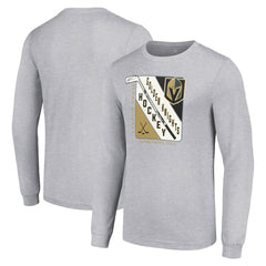 NHL Vegas Golden Knights Starter Shield Long Sleeve Graphic T-Shirt - Heather Gray