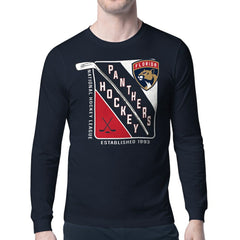 NHL Florida Panthers Starter Shield Long Sleeve Graphic T-Shirt - Navy
