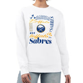 NHL Buffalo Sabres G-III 4Her by Carl Banks Women's Collage Graphic Fleece Long Sleeve Pullover Sweatshirt - White