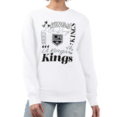 NHL Los Angeles Kings G-III 4Her by Carl Banks Women's Collage Graphic Fleece Long Sleeve Pullover Sweatshirt - White
