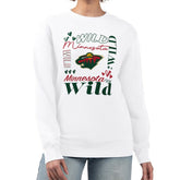 NHL Minnesota Wild G-III 4Her by Carl Banks Women's Collage Graphic Fleece Long Sleeve Pullover Sweatshirt - White