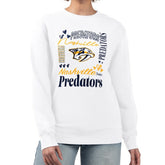 NHL Nashville Predators G-III 4Her by Carl Banks Women's Collage Graphic Fleece Long Sleeve Pullover Sweatshirt - White