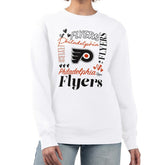 NHL Philadelphia Flyers G-III 4Her by Carl Banks Women's Collage Graphic Fleece Long Sleeve Pullover Sweatshirt - White