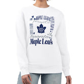 NHL Toronto Maple Leafs G-III 4Her by Carl Banks Women's Collage Graphic Fleece Long Sleeve Pullover Sweatshirt - White