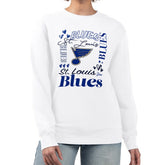 NHL St. Louis Blues G-III 4Her by Carl Banks Women's Collage Graphic Fleece Long Sleeve Pullover Sweatshirt - White