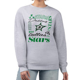 NHL Dallas Stars G-III 4Her by Carl Banks Women's Collage Graphic Fleece Long Sleeve Pullover Sweatshirt - Heather Gray