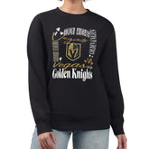 NHL Vegas Golden Knights G-III 4Her by Carl Banks Women's Collage Graphic Fleece Long Sleeve Pullover Sweatshirt - Black
