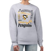 NHL Pittsburgh Penguins G-III 4Her by Carl Banks Women's Collage Graphic Fleece Long Sleeve Pullover Sweatshirt - Heather Gray