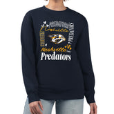 NHL Nashville Predators G-III 4Her by Carl Banks Women's Collage Graphic Fleece Long Sleeve Pullover Sweatshirt - Navy