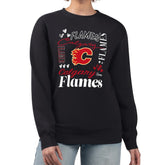 NHL Calgary Flames G-III 4Her by Carl Banks Women's Collage Graphic Fleece Long Sleeve Pullover Sweatshirt - Black