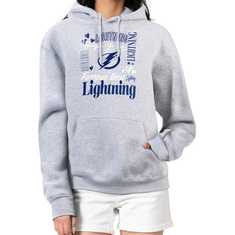NHL Tampa Bay Lightning G-III 4Her by Carl Banks Women's Collage Team Graphic Tri-Blend Fleece Pullover Hoodie - Heather Gray