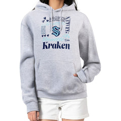 NHL Seattle Kraken G-III 4Her by Carl Banks Women's Collage Team Graphic Tri-Blend Fleece Pullover Hoodie - Heather Gray