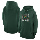 NHL Minnesota Wild G-III 4Her by Carl Banks Women's Collage Team Graphic Tri-Blend Fleece Pullover Hoodie - Olive