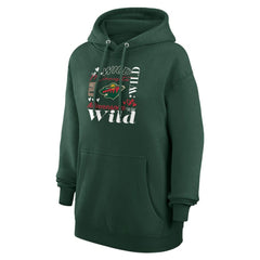 NHL Minnesota Wild G-III 4Her by Carl Banks Women's Collage Team Graphic Tri-Blend Fleece Pullover Hoodie - Olive