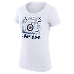NHL Winnipeg Jets G-III 4Her by Carl Banks Women's Super-Slim Fit Lightweight Collage Team Graphic T-Shirt - White