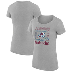 NHL Colorado Avalanche G-III 4Her by Carl Banks Women's Super-Slim Fit Lightweight Collage Team Graphic T-Shirt - Heather Gray