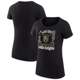 NHL Vegas Golden Knights G-III 4Her by Carl Banks Women's Super-Slim Fit Lightweight Collage Team Graphic T-Shirt - Black