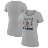 NHL Florida Panthers G-III 4Her by Carl Banks Women's Super-Slim Fit Lightweight Collage Team Graphic T-Shirt - Heather Gray