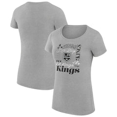 NHL Los Angeles Kings G-III 4Her by Carl Banks Women's Super-Slim Fit Lightweight Collage Team Graphic T-Shirt - Heather Gray