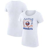 NHL New York Islanders G-III 4Her by Carl Banks Women's Super-Slim Fit Lightweight Collage Team Graphic T-Shirt - White