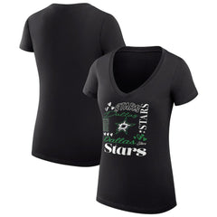 NHL Dallas Stars G-III 4Her by Carl Banks Women's Super-Slim Fit Lightweight Collage Team Graphic T-Shirt - Black