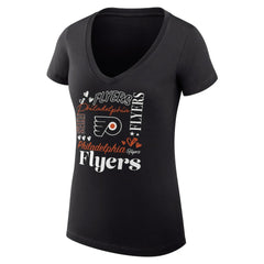 NHL Philadelphia Flyers G-III 4Her by Carl Banks Women's Super-Slim Fit Lightweight Collage Team Graphic T-Shirt - Black