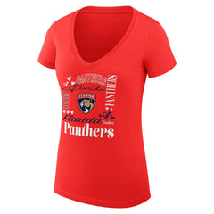 NHL Florida Panthers G-III 4Her by Carl Banks Women's Super-Slim Fit Lightweight Collage Team Graphic T-Shirt - Red