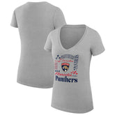 NHL Florida Panthers G-III 4Her by Carl Banks Women's Super-Slim Fit Lightweight Collage Team Graphic T-Shirt - Heather Gray